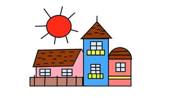 房子简笔画大全图片 房子简笔画大全图片带颜色