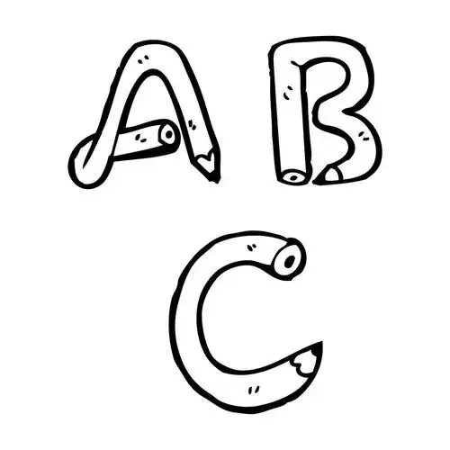 卡通字母,矢量,在白色背景上的卡通字母