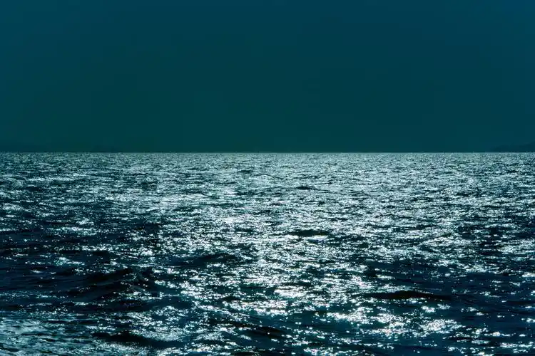 平静,海面,夜晚