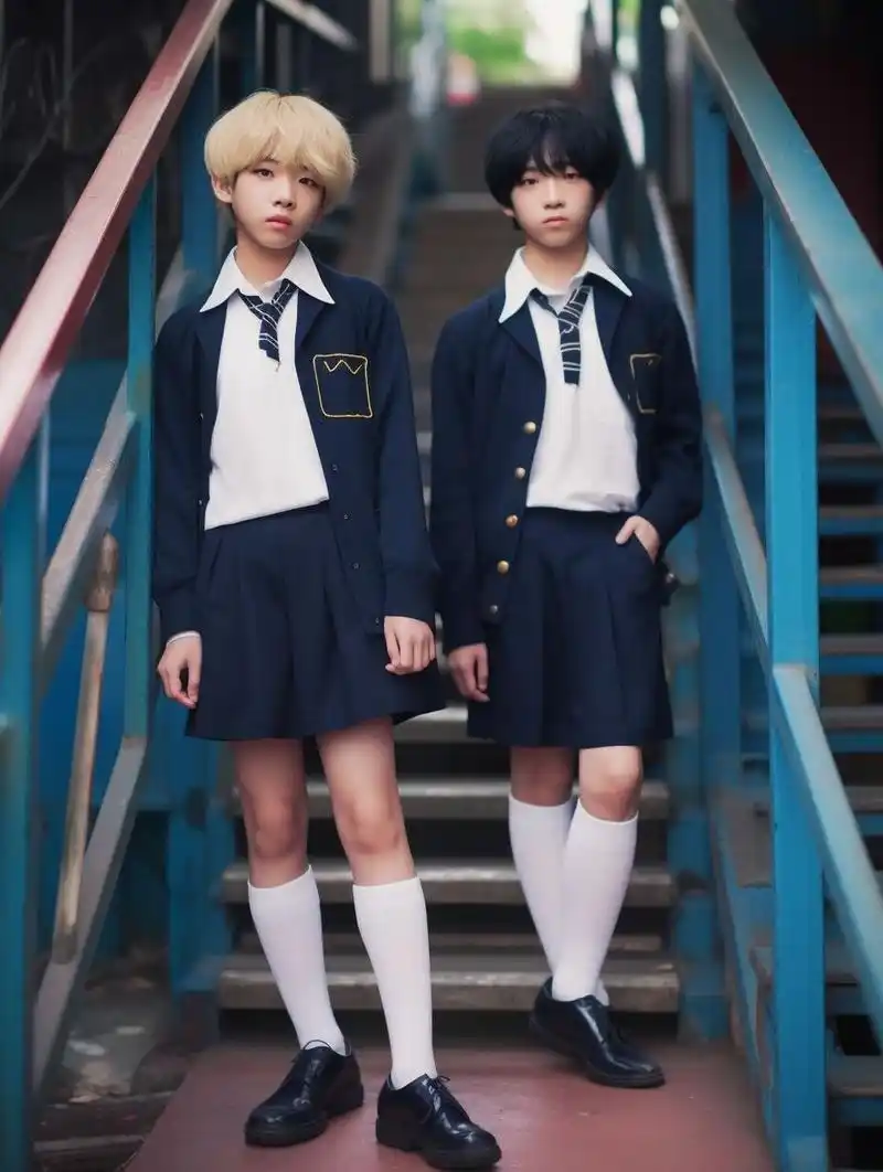 探索:男生穿校服 裙子 长筒袜的搭配 无意间刷出来的,发现也挺好看的