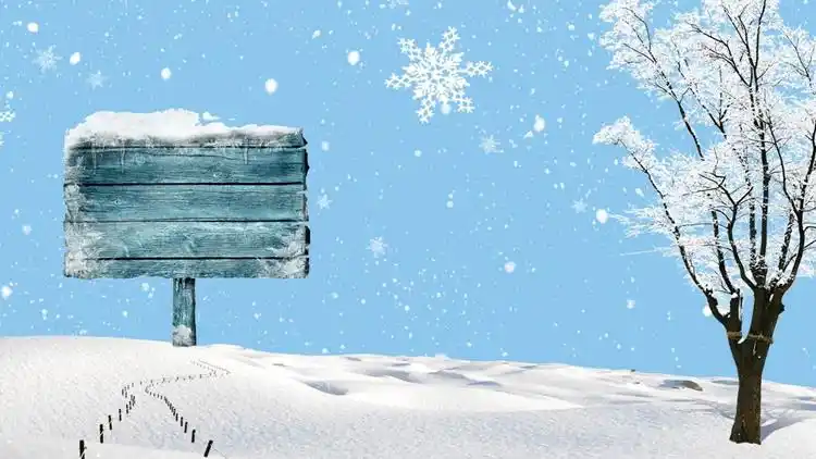 四张卡通冬天雪景ppt背景图片