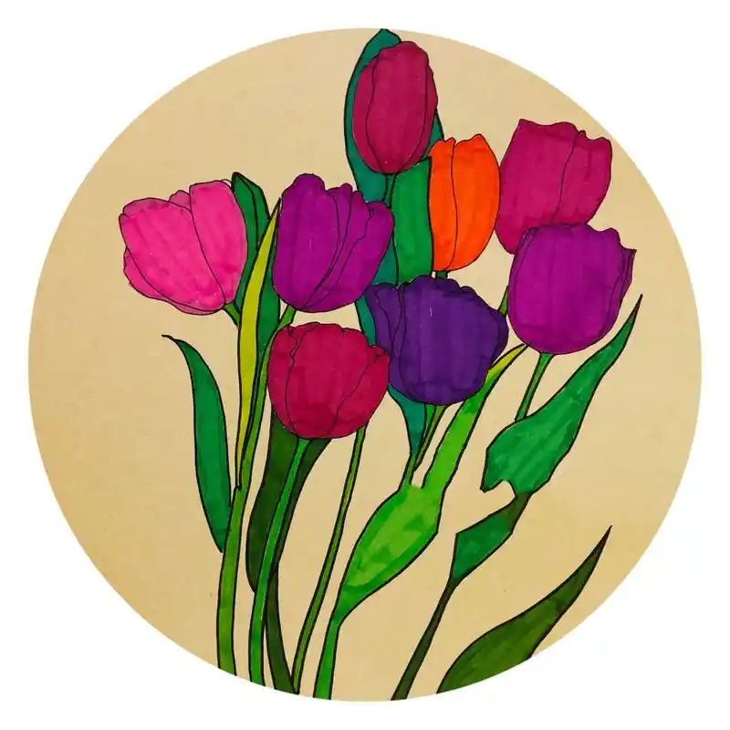 创意儿童画《郁金香》 郁金香9393939393 适合七八岁的小