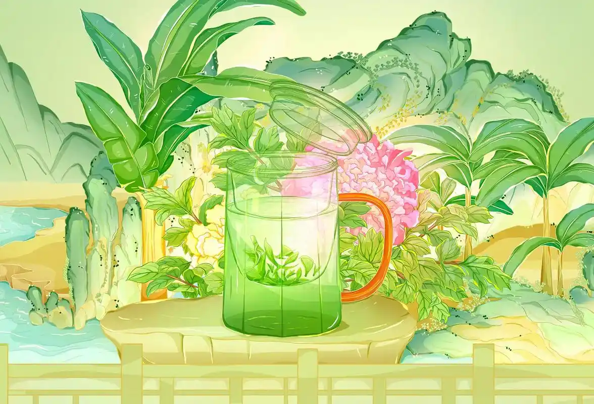 玻璃茶具插画海报系列插画.#素材分享 #国风古韵 #插画海报 - 抖音