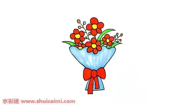 笔画简单又漂亮彩色感恩节简笔画花朵感恩节简笔画一束花简笔画手抄报