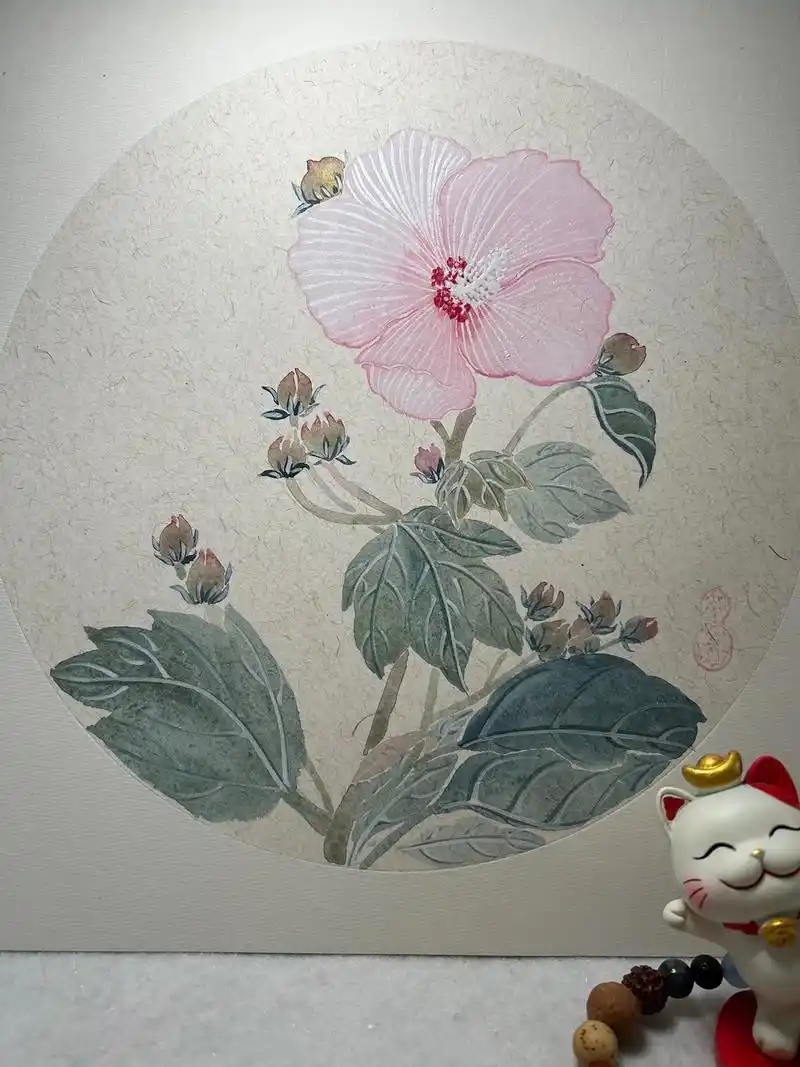 没骨画 第004集,木芙蓉 - 抖音