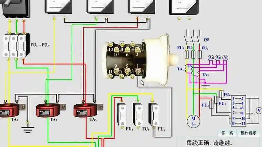 电工知识配电柜如何接线电压表电流表互感器实物讲解