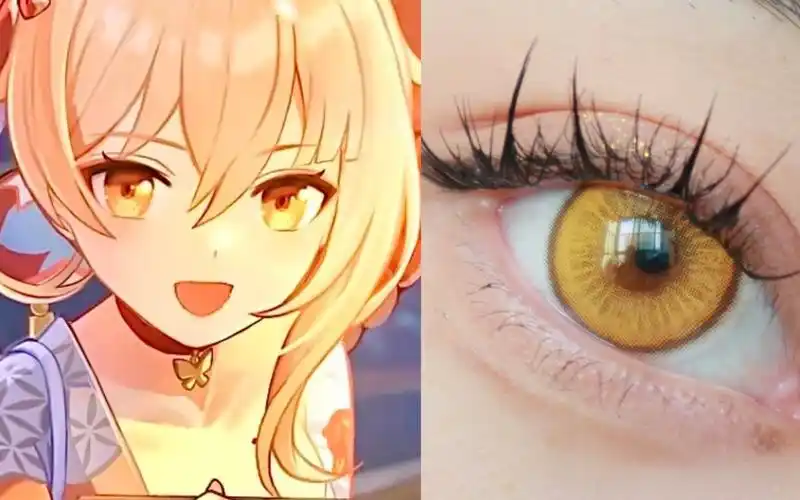 原神霄宫同款金色美瞳 璀璨太阳金 cos超显色