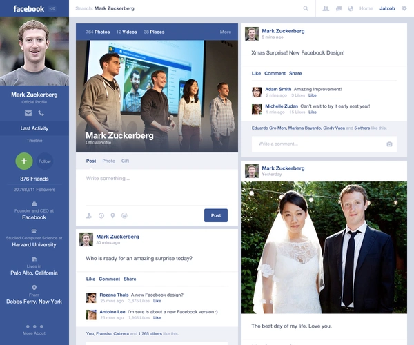 facebook界面设计ui