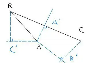 钝角三角形的高怎么画