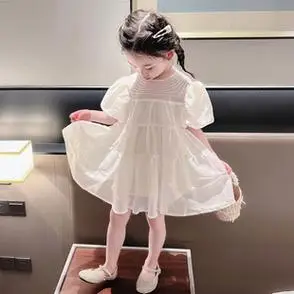 女童洋气连衣裙夏装2024新款夏女宝宝甜美裙子儿童高端公主裙夏季