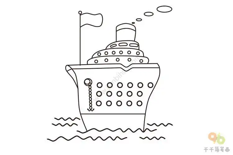 儿童画大海轮船简笔画