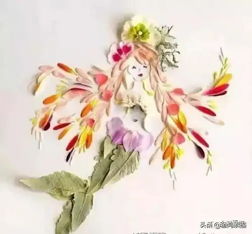 花瓣与叶子创意贴画