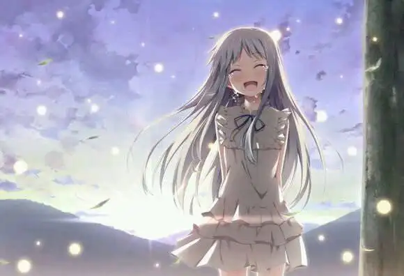 二次元美少女边哭边笑的图片