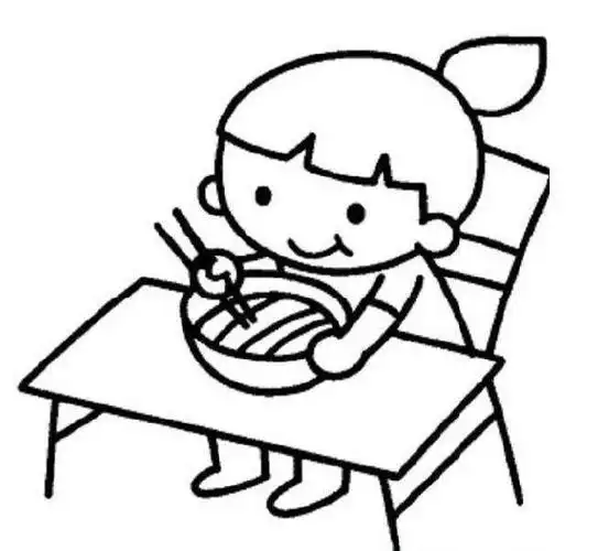 简笔画儿童画小朋友吃饭简笔画涂色(第1页)一家人吃饭简笔画卡通图片