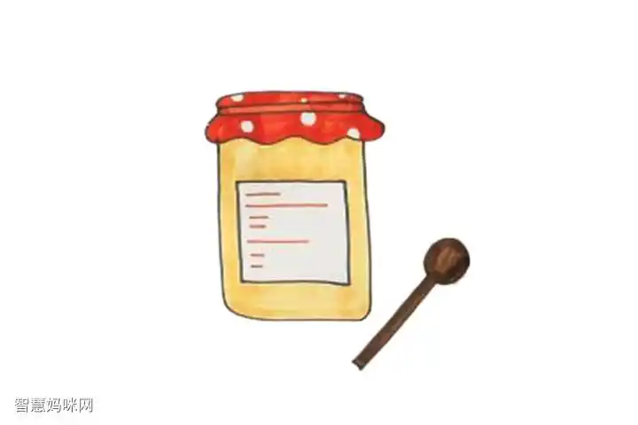 甜甜的果酱简笔画画法步骤