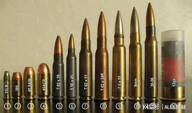 56毫米等都是小口径,7.62毫米,9毫米都属于中口径,10毫米以上,如12.