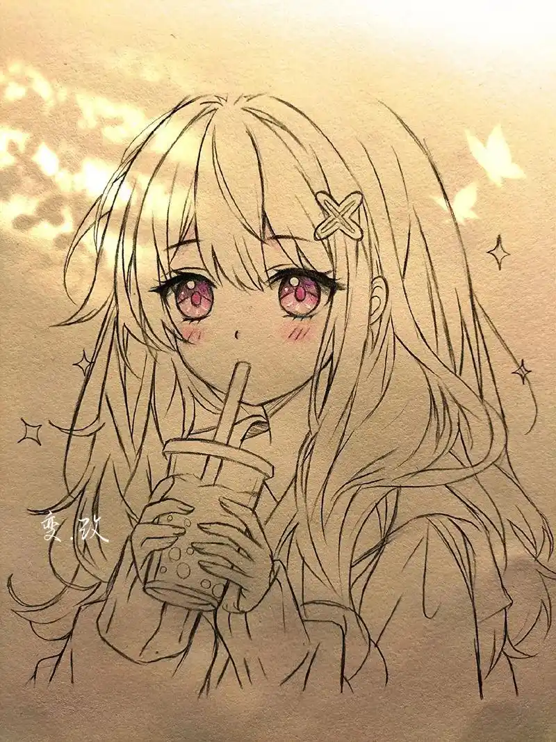 过程图教你画女生.#临摹 #绘画过程分享 #动漫手绘 - 抖音