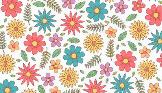 手绘多彩花卉图案背景矢量素材aiepspng