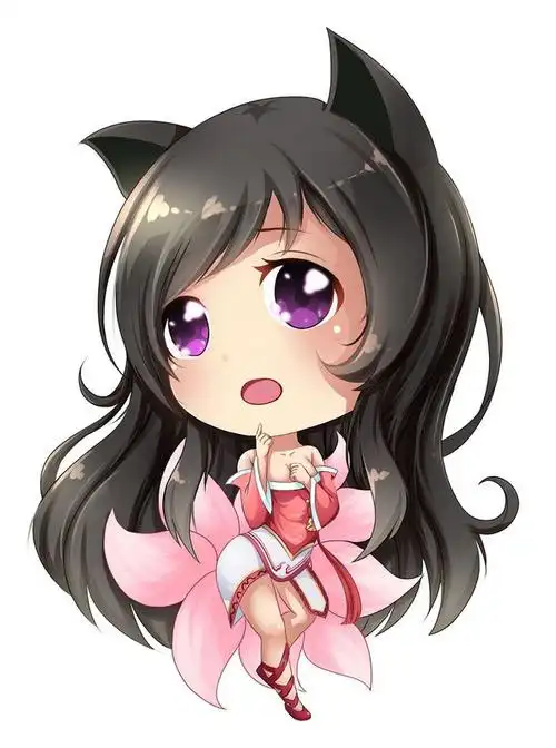 lol,阿狸,九尾妖狐,九尾,妖狐,q版,萌,狐狸_涂鸦王国插画