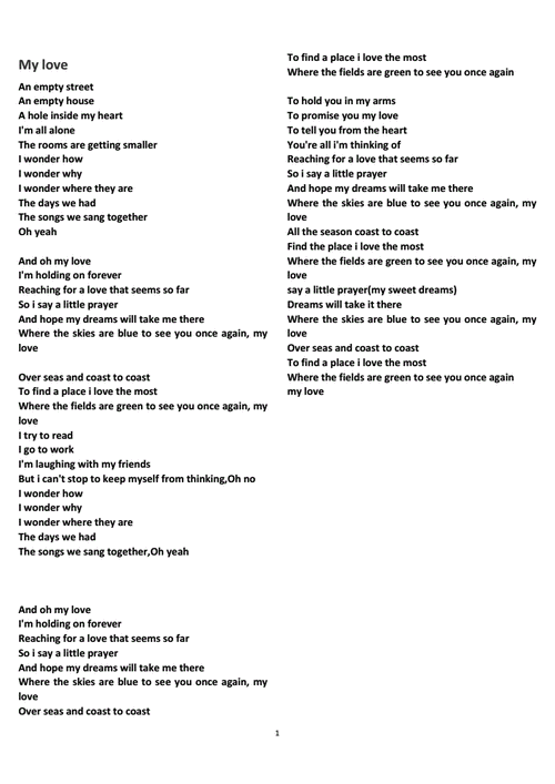 my love英文歌词完整版word编辑版.doc