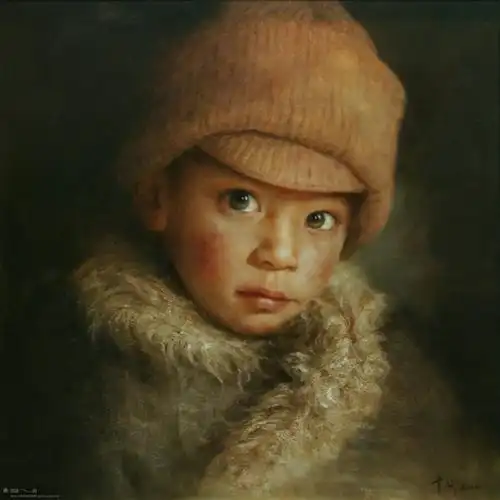 【怒波·鱼】:谭建武油画作品欣赏《西藏儿童系列》