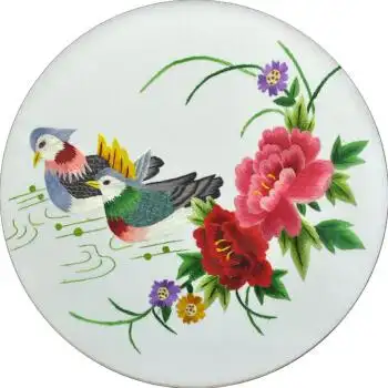 娇古苏州特产苏绣成品手工刺绣苏绣双面绣摆件台屏摆台礼品 鸳鸯戏水