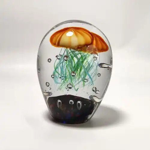 中式琉璃水母球摆件玄关电视柜摆件家居装饰品工艺品轻奢