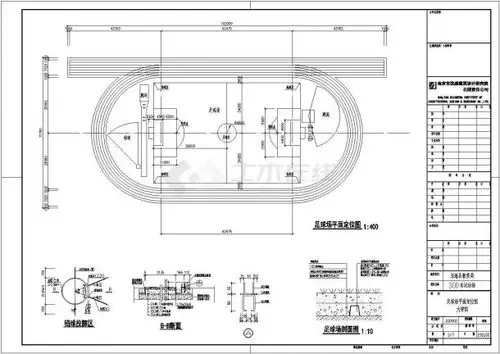 某300m塑胶跑道平面cad图