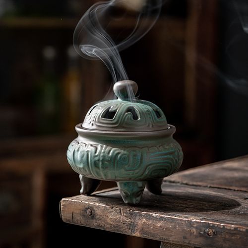 青司局 青铜纹陶瓷香炉  古纹香薰炉 熏香沉香盘 香炉香道檀香炉