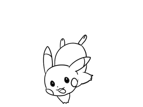 飞行皮卡丘简笔画