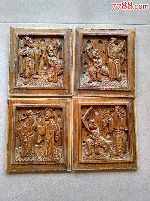 老人物故事木雕板