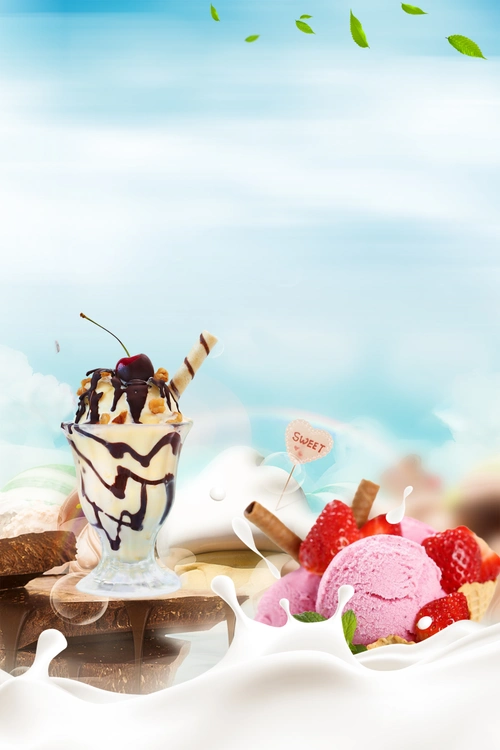 小清新冷饮冰淇淋海报设计