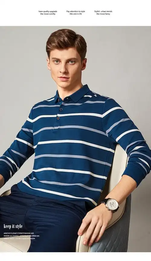 克思士高端品牌男装翻领长袖t恤男2022春秋新款宽松体恤休闲百搭polo