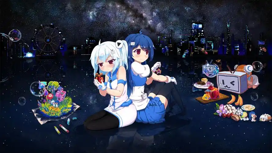 哔哩哔哩2233娘萌系插画桌面壁纸-卡通动漫-壁纸下载-美桌网