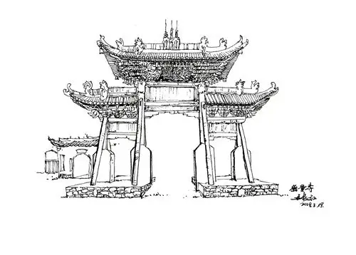 画里榆林手绘榆林古建筑