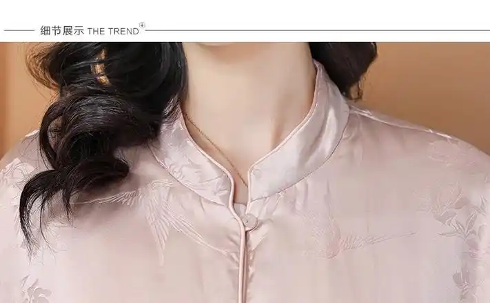 实拍真丝缎面提花加厚夹棉衣女冬季新款中式国风棉服桑蚕丝外套 - 17