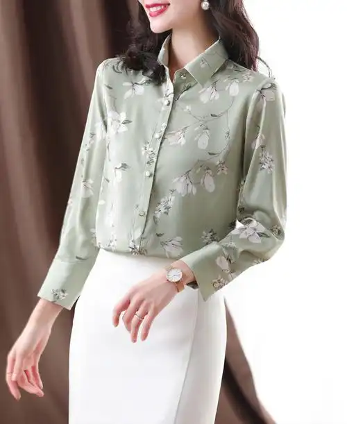 皮尔卡丹品牌女装女士职业气质衬衣中年妈妈夏装雪纺衬衫女气质小衫女