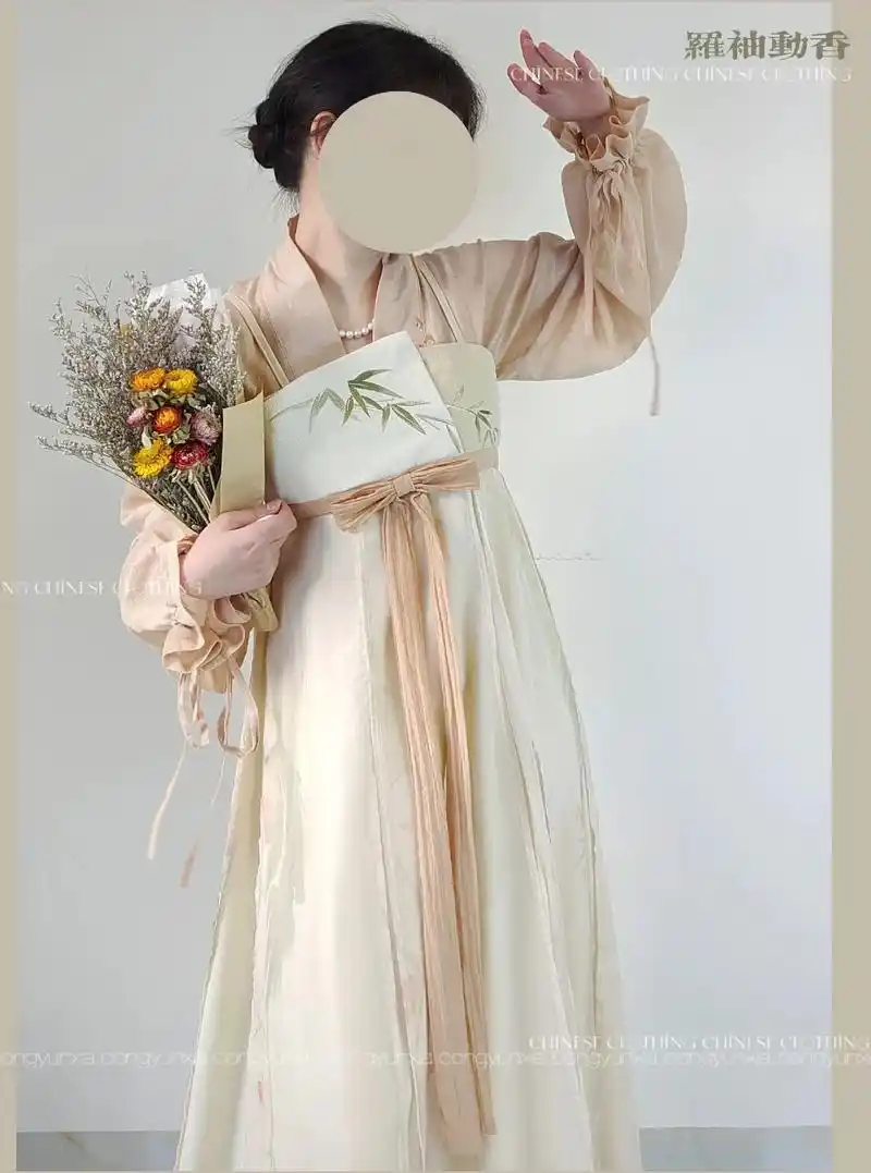 温温柔柔齐胸汉元素小裙子|两种穿法都ok.98对襟衫是天丝提 - 抖音