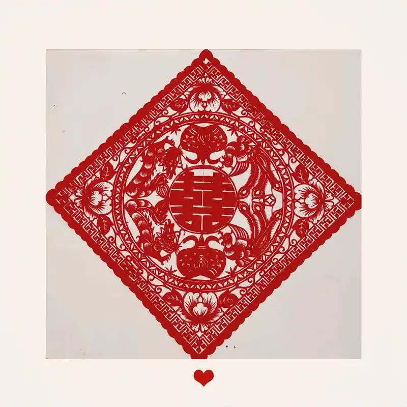 龙凤双喜脱稿剪纸,剪了一个星期终于可以看见成品了. @温涛剪