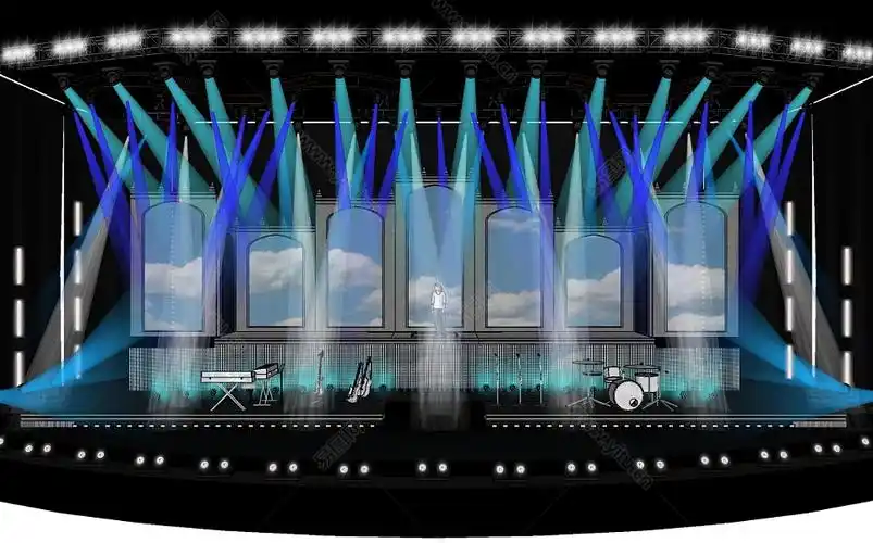 现代镜框式舞台草图大师模型舞台skb模型分享