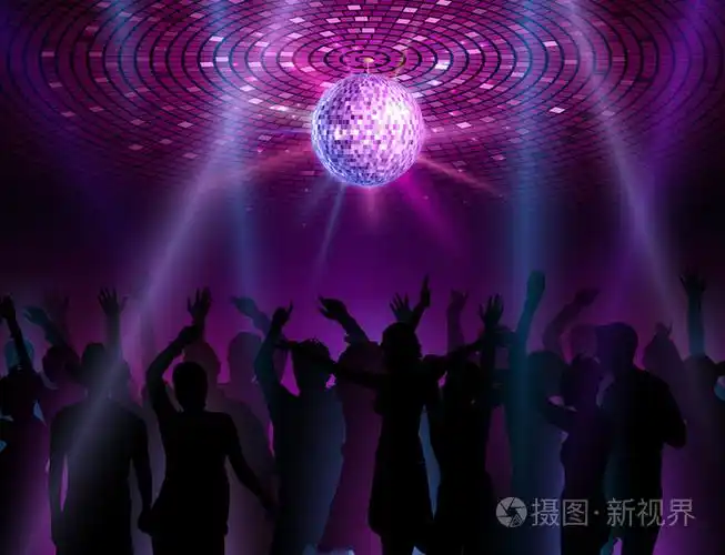 迪斯科舞会背景.跳舞的人