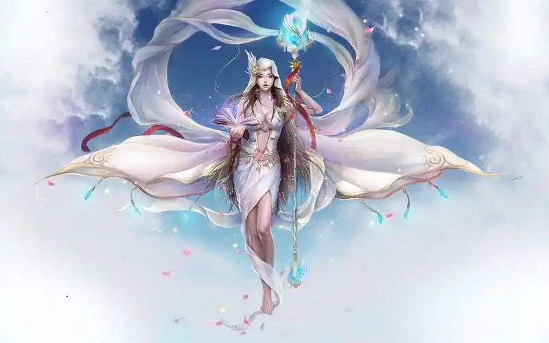 下载1680x1050 艺术创作的白衣仙女 壁纸, 图片
