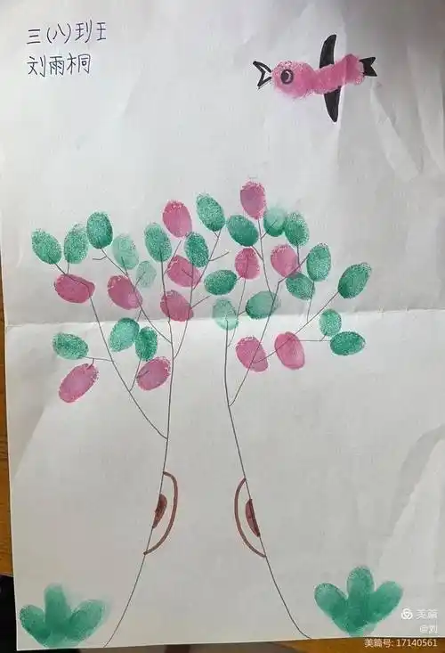 指尖魔法手指印画濮阳市油田第十中学三年级语文创新型作业