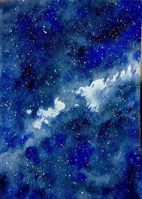 简笔画星空用水彩笔画的