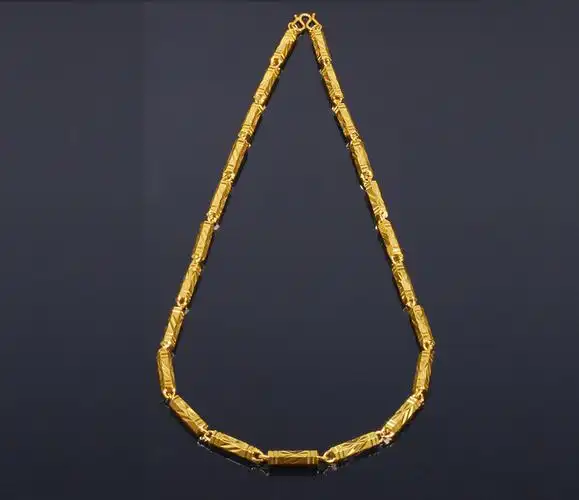 新品纯六角项链不掉色沙金18k金项链男士大气金项链 黄铜镀金项链