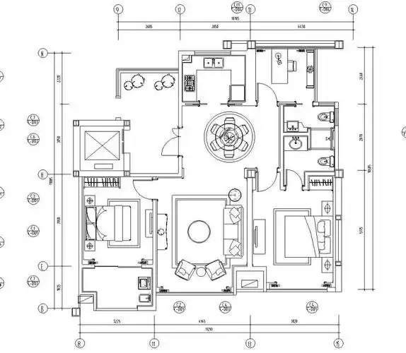 分享户型cad室内制图资料下载