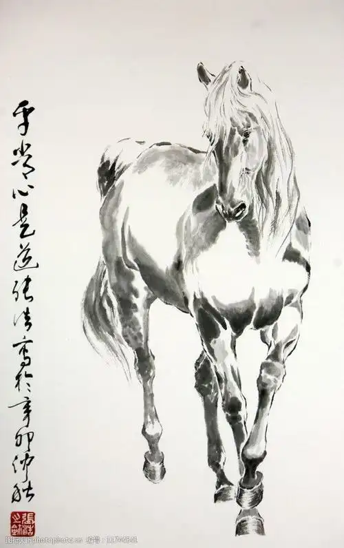 国画马图片