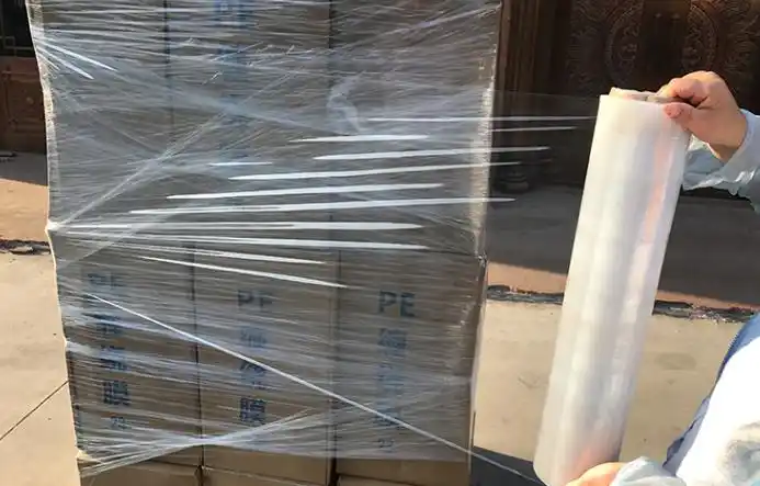 pe缠绕膜50cm宽拉伸膜工业保鲜膜包装膜大卷托盘打包膜透明塑料膜 薄
