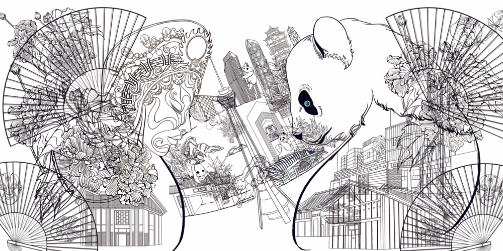 城市主题插画成都