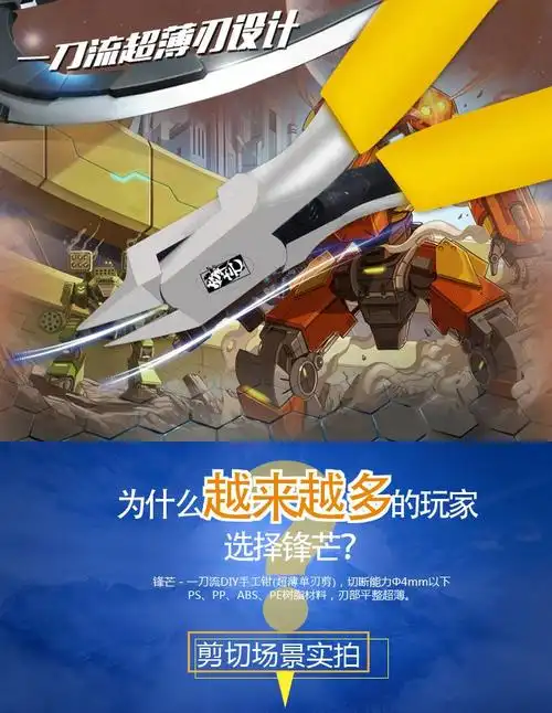 模型剪钳锋芒水口剪单刃水口钳子军事高达模型素组拼装工具锋芒剪钳